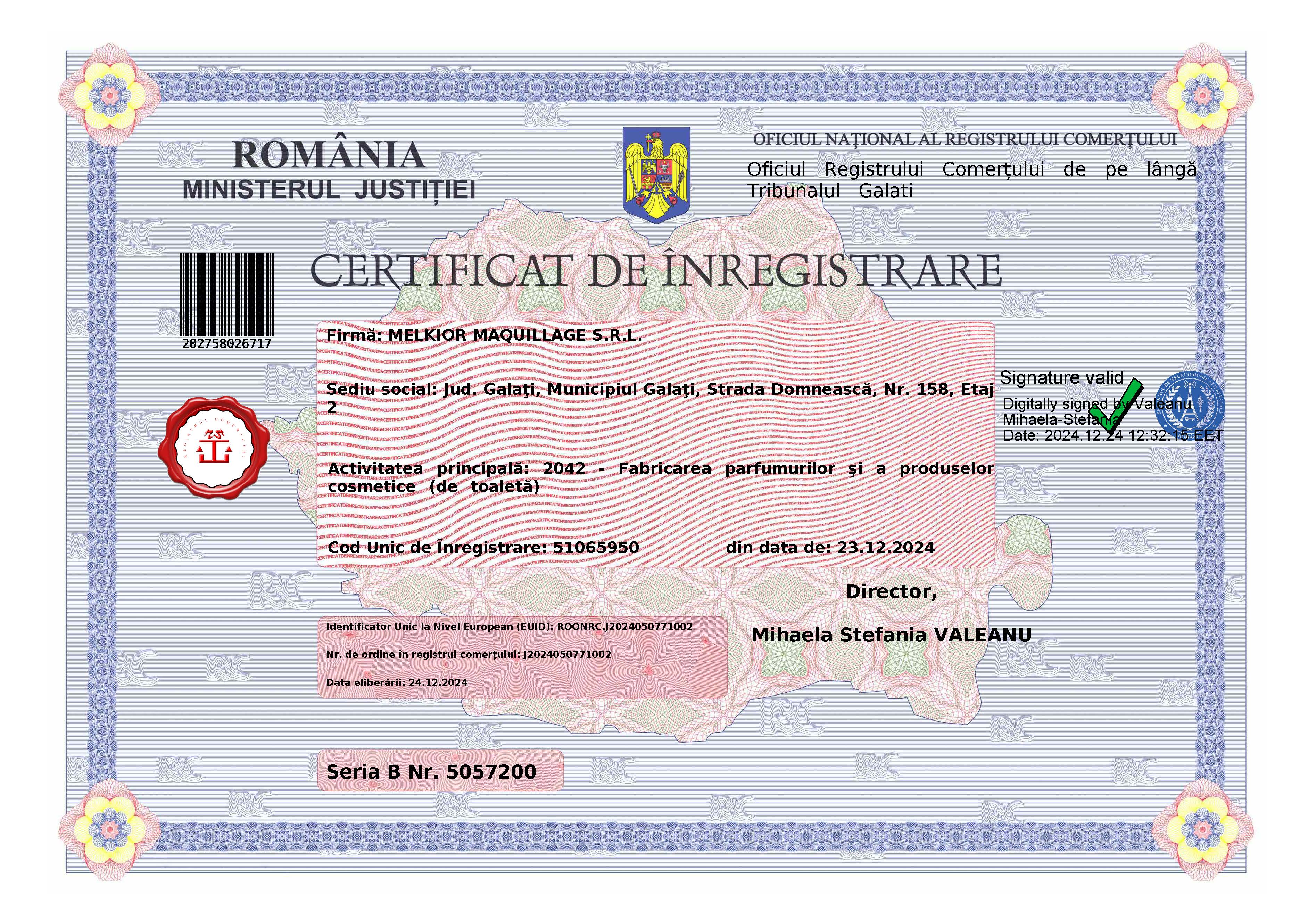 certificat de inmatriculare